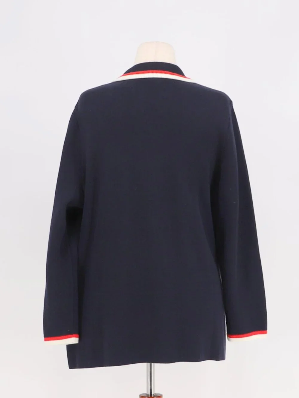 TALBOTS Tipped Boyfriend Knit Blazer in Navy Size 2Xp